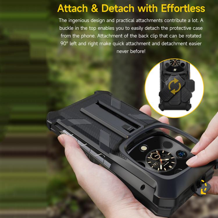 For Ulefone Armor 28 Ultra / 28 Ultra Thermal Ulefone Back Clip Phone Case with Carabiner - Black