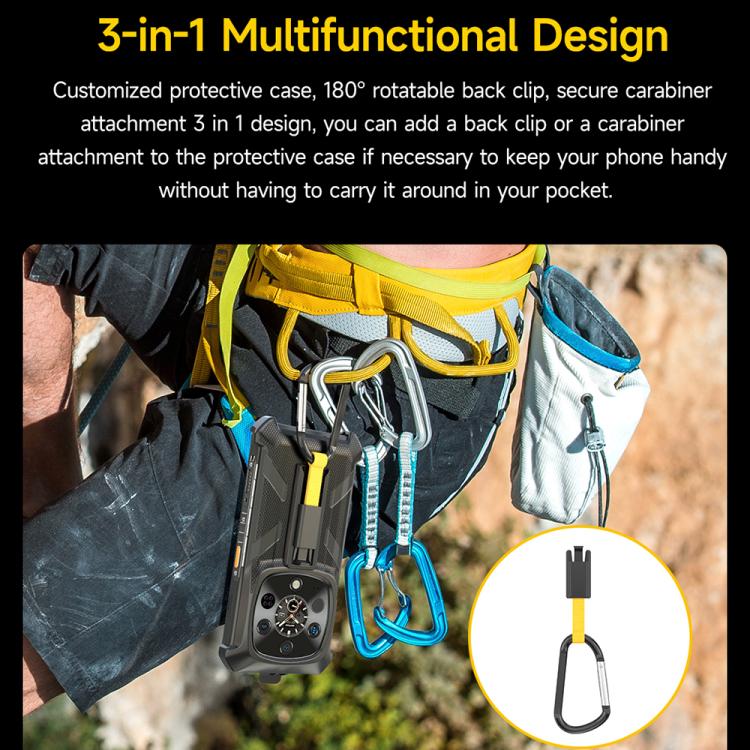 For Ulefone Armor 28 Ultra / 28 Ultra Thermal Ulefone Back Clip Phone Case with Carabiner - Black
