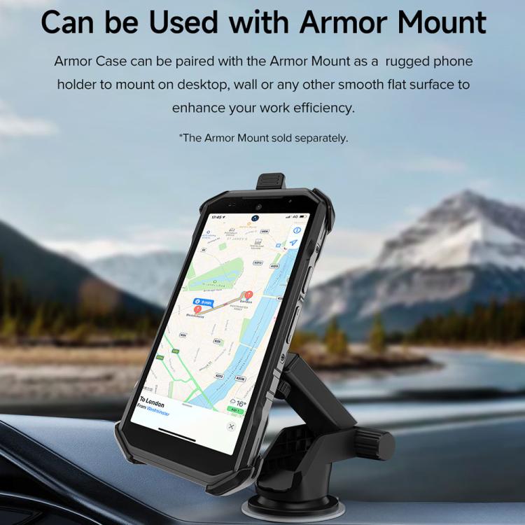 For Ulefone Armor X32 / X32 Pro Ulefone Back Clip Phone Case with Carabiner - Black