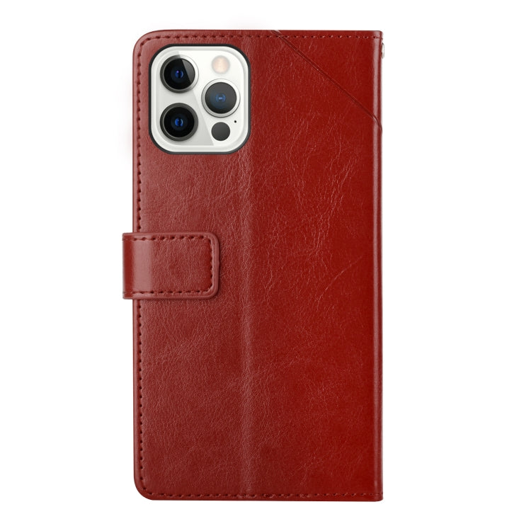 For iPhone 16 Pro HT01 Y-shaped Pattern Flip Leather Phone Case