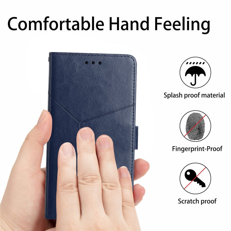 For iPhone 16 Pro HT01 Y-shaped Pattern Flip Leather Phone Case
