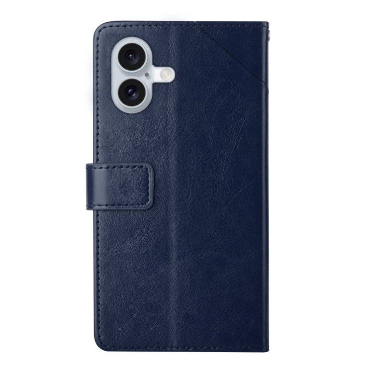 For iPhone 16 HT01 Y-shaped Pattern Flip Leather Phone Case