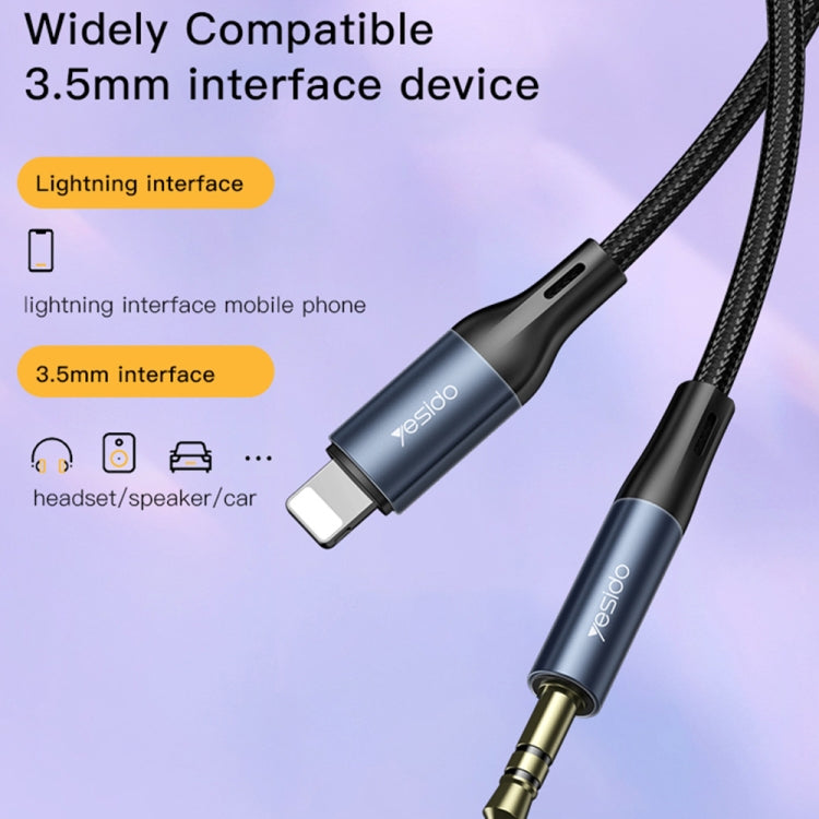 Yesido YAU35 8 Pin to 3.5mm AUX Audio Adapter Cable(Black)