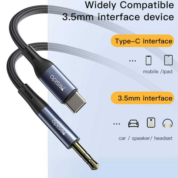 Yesido YAU36 Type-C to 3.5mm AUX Audio Adapter Cable(Black)