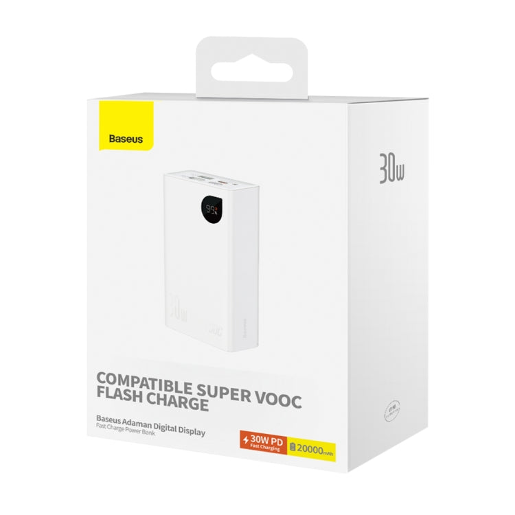 Baseus Adaman2 Digital Display Fast Charge Power Bank 20000mAh 30W VOOC Edition(White)