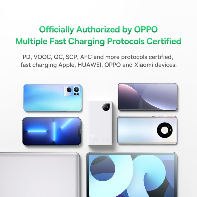 Baseus Adaman2 Digital Display Fast Charge Power Bank 20000mAh 30W VOOC Edition(White)