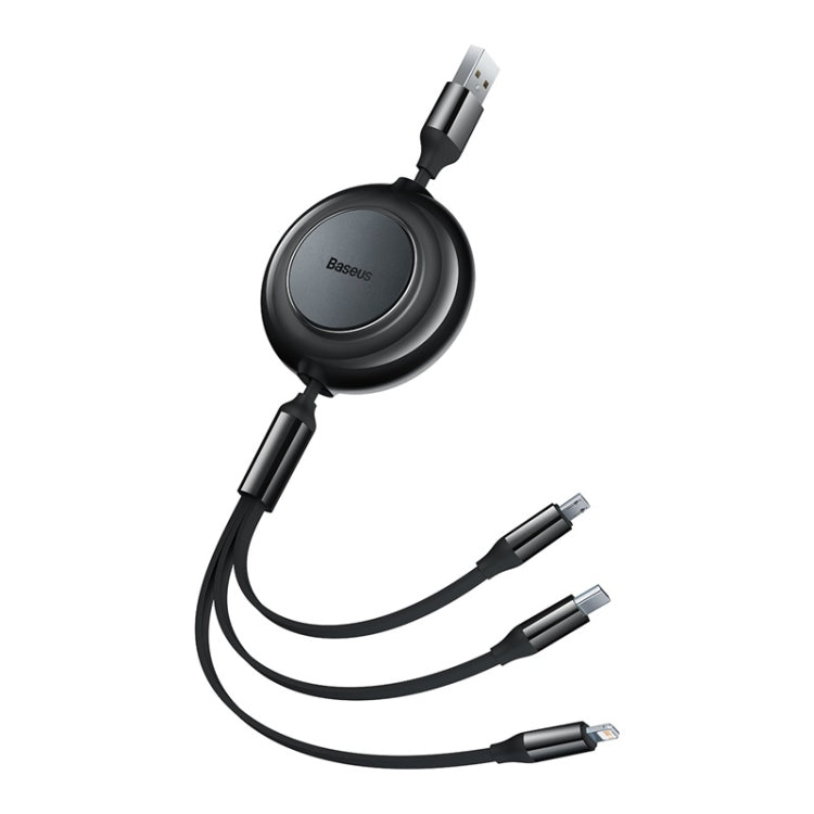 Baseus 3 in 1 USB to Type-C + 8 Pin + Micro USB Fast Charging Data Cable, Length: 1.1m