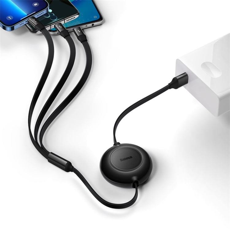 Baseus 3 in 1 USB to Type-C + 8 Pin + Micro USB Fast Charging Data Cable, Length: 1.1m