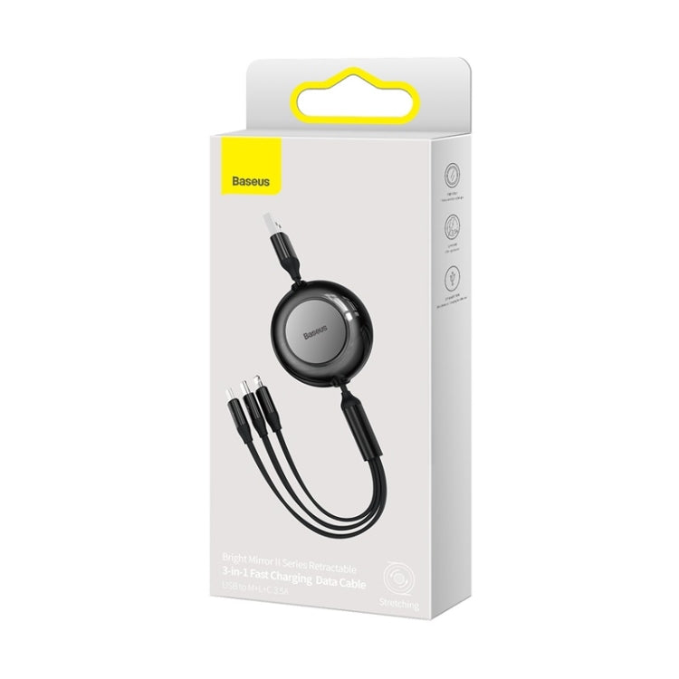 Baseus 3 in 1 USB to Type-C + 8 Pin + Micro USB Fast Charging Data Cable, Length: 1.1m