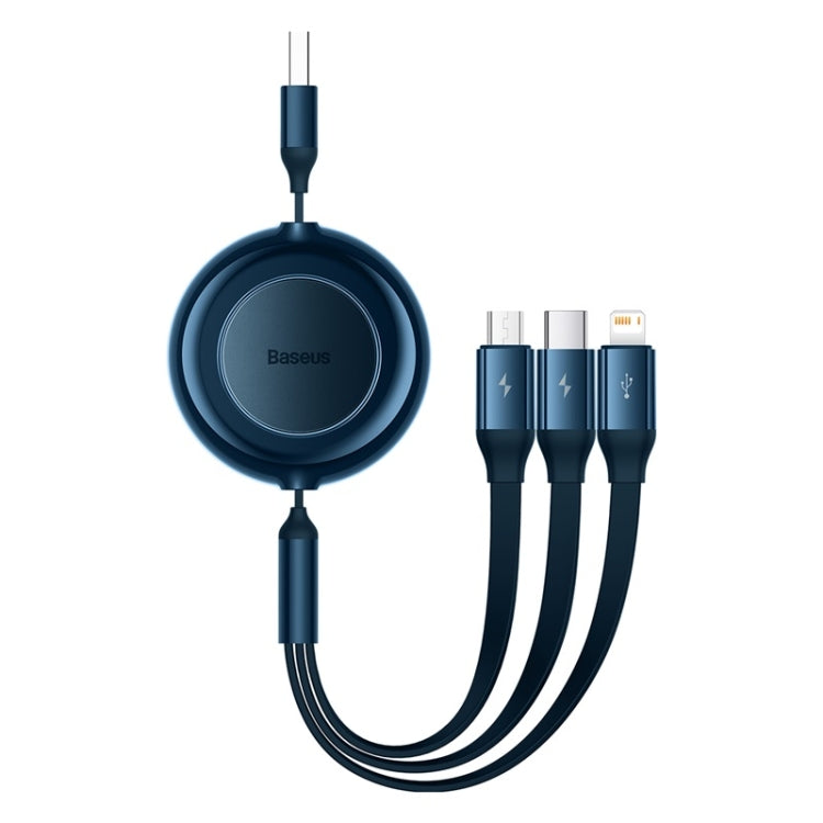 Baseus 3 in 1 USB to Type-C + 8 Pin + Micro USB Fast Charging Data Cable, Length: 1.1m