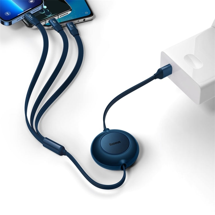 Baseus 3 in 1 USB to Type-C + 8 Pin + Micro USB Fast Charging Data Cable, Length: 1.1m