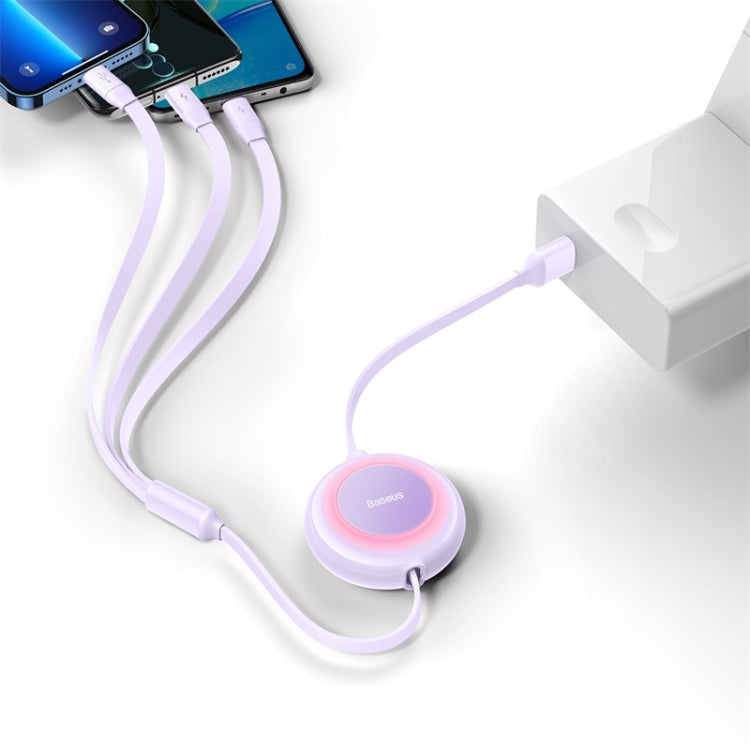 Baseus 3 in 1 USB to Type-C + 8 Pin + Micro USB Fast Charging Data Cable, Length: 1.1m