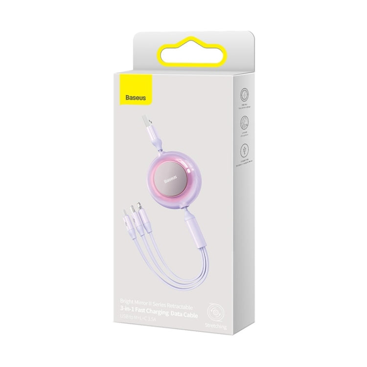 Baseus 3 in 1 USB to Type-C + 8 Pin + Micro USB Fast Charging Data Cable, Length: 1.1m