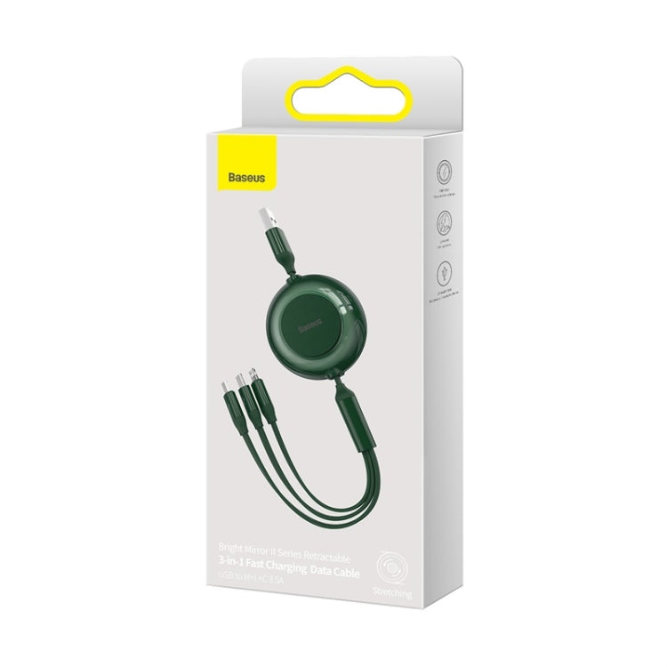 Baseus 3 in 1 USB to Type-C + 8 Pin + Micro USB Fast Charging Data Cable, Length: 1.1m