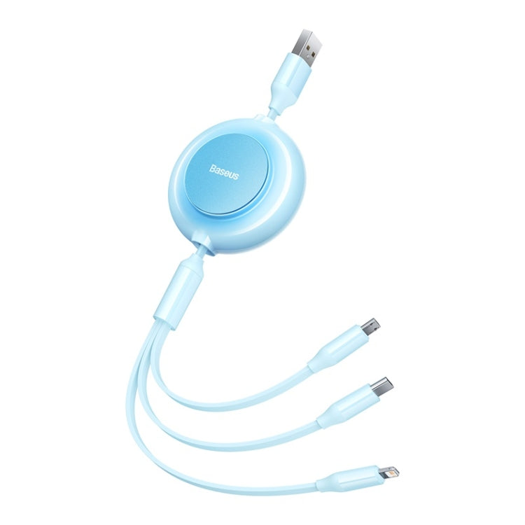 Baseus 3 in 1 USB to Type-C + 8 Pin + Micro USB Fast Charging Data Cable, Length: 1.1m