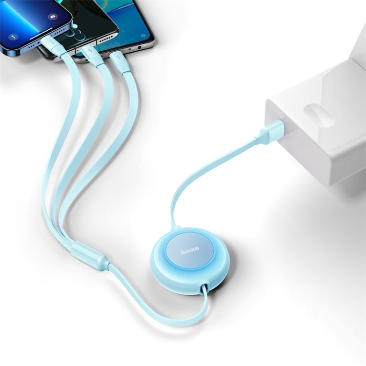 Baseus 3 in 1 USB to Type-C + 8 Pin + Micro USB Fast Charging Data Cable, Length: 1.1m