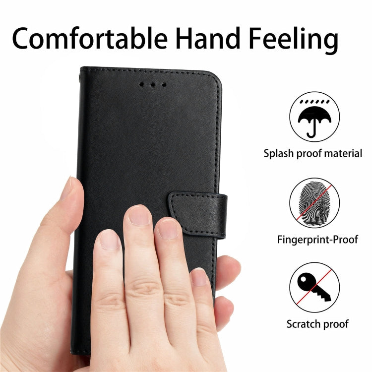 For iPhone 16 Pro Genuine Leather Fingerprint-proof Flip Phone Case