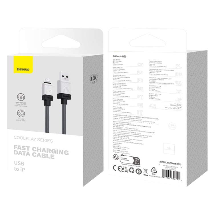 Baseus Cool Play Series 2.4A USB to 8 Pin Fast Charging Data Cable, Length: