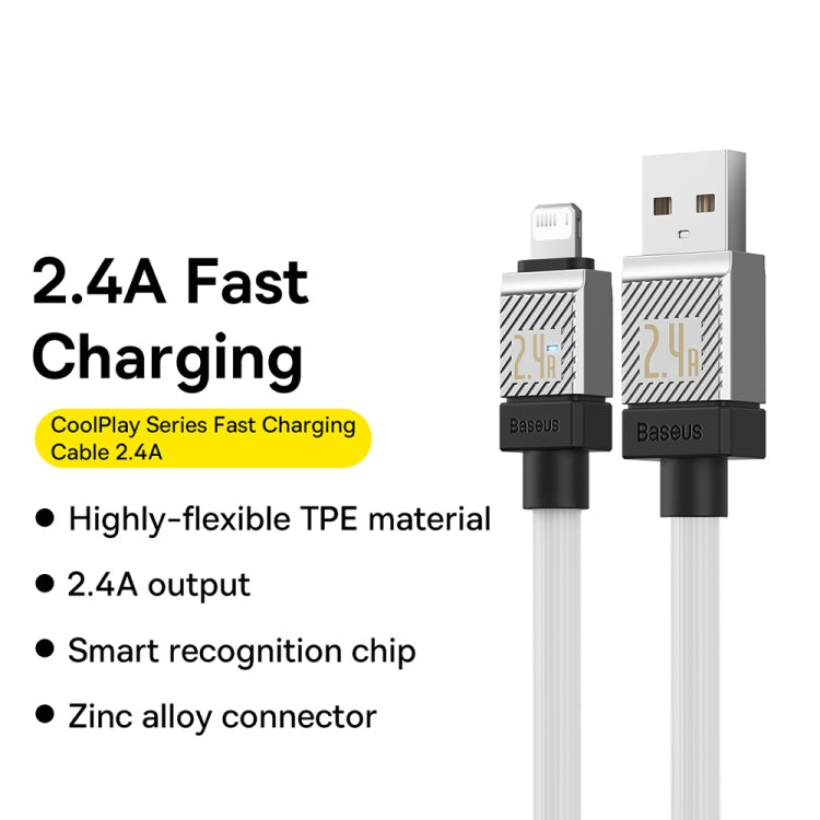 Baseus Cool Play Series 2.4A USB to 8 Pin Fast Charging Data Cable, Length: