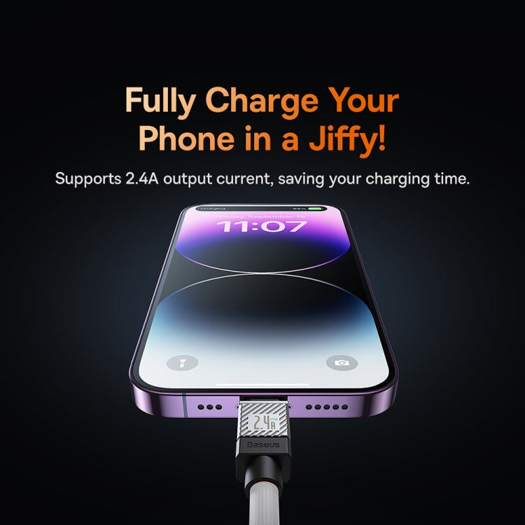 Baseus Cool Play Series 2.4A USB to 8 Pin Fast Charging Data Cable, Length: