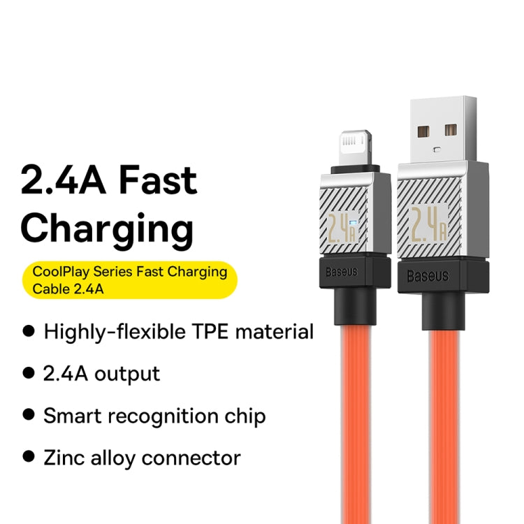 Baseus Cool Play Series 2.4A USB to 8 Pin Fast Charging Data Cable, Length: