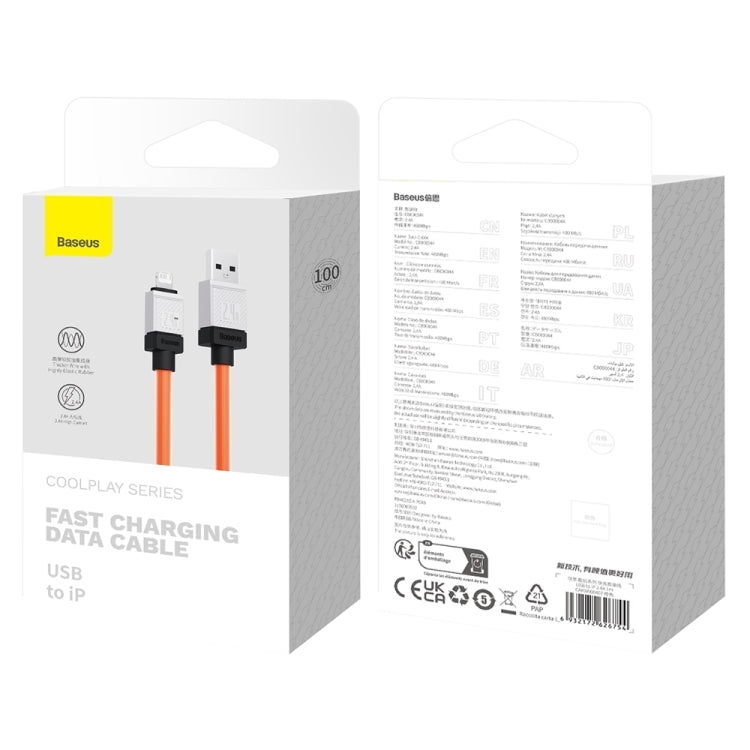 Baseus Cool Play Series 2.4A USB to 8 Pin Fast Charging Data Cable, Length: