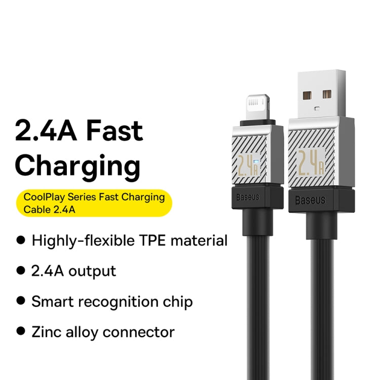 Baseus Cool Play Series 2.4A USB to 8 Pin Fast Charging Data Cable, Length: