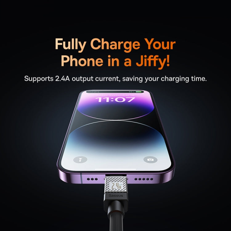 Baseus Cool Play Series 2.4A USB to 8 Pin Fast Charging Data Cable, Length: