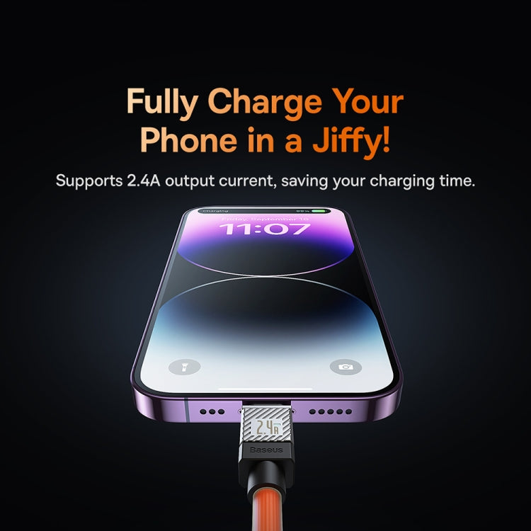 Baseus Cool Play Series 2.4A USB to 8 Pin Fast Charging Data Cable, Length: