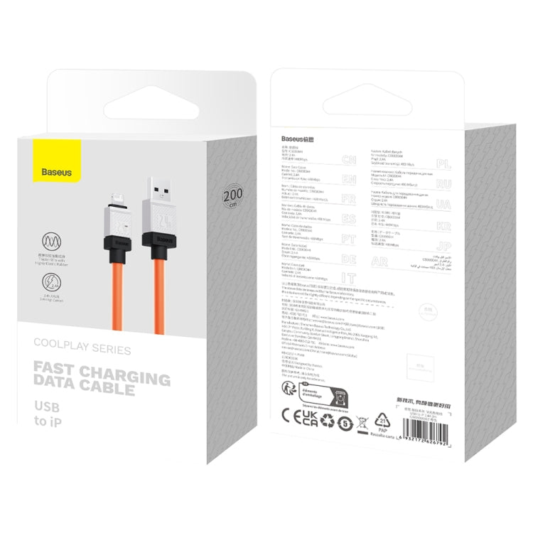 Baseus Cool Play Series 2.4A USB to 8 Pin Fast Charging Data Cable, Length: