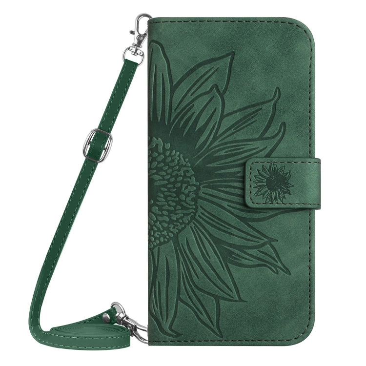 For Realme C63 4G Global/ C61 Skin Feel Sun Flower Embossed Flip Leather Phone Case with Lanyard