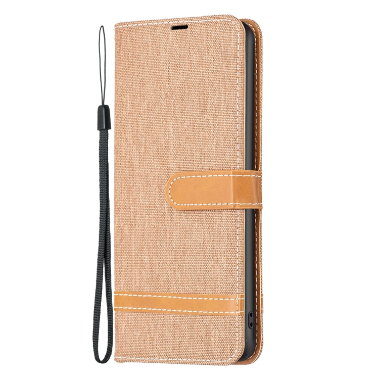 For Xiaomi Redmi 12 4G Color Block Denim Texture Leather Phone Case