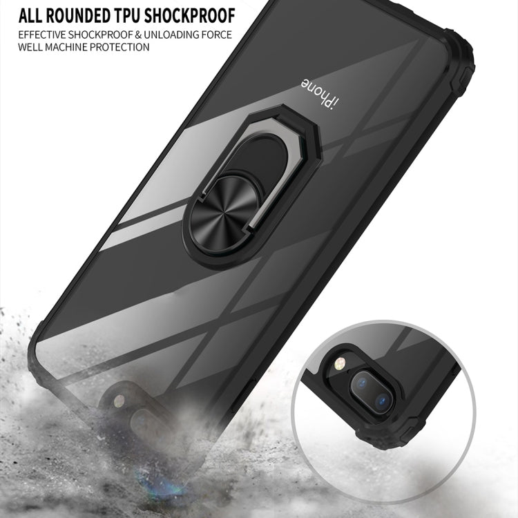 For iPhone 8 Plus / 7 Plus / 6 Plus Shockproof Transparent TPU + Acrylic Protective Case with Ring Holder