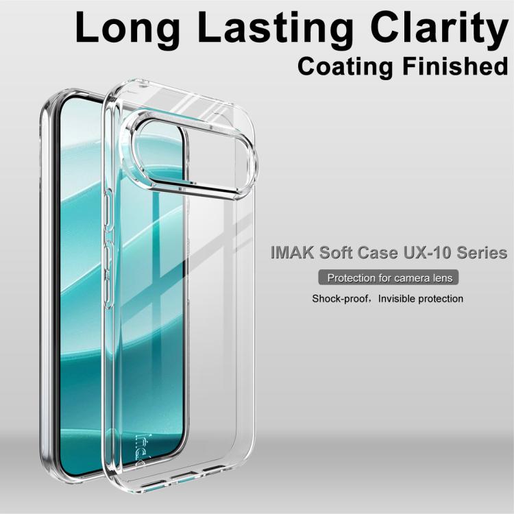 For Google Pixel 10 / Pixel 10 Pro IMAK UX-10 Series Transparent Shockproof TPU Phone Case - Transparent