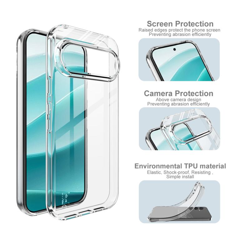 For Google Pixel 10 / Pixel 10 Pro IMAK UX-10 Series Transparent Shockproof TPU Phone Case - Transparent