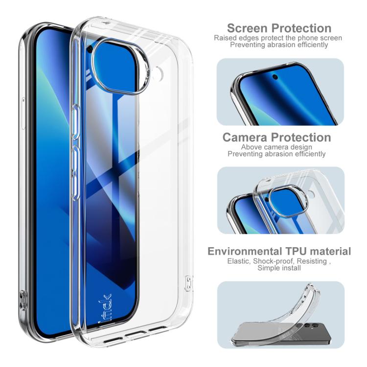For Google Pixel 10a IMAK UX-10 Series Transparent Shockproof TPU Phone Case - Transparent