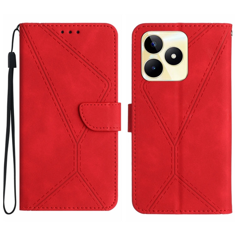 For Realme C53 Stitching Embossed Leather Phone Case