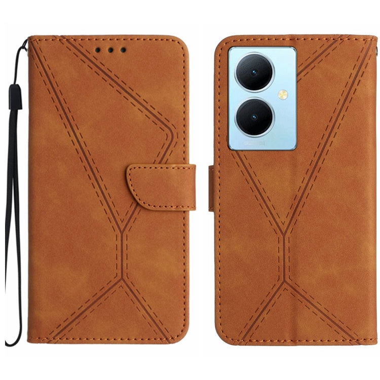 For vivo Y78+ Stitching Embossed Leather Phone Case
