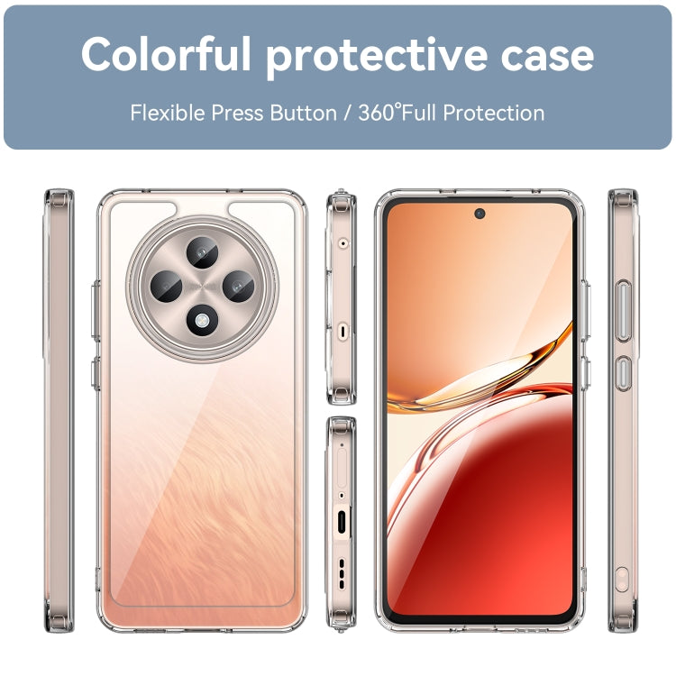 For OPPO Reno12 F 4G Colorful Series Acrylic Hybrid TPU Phone Case