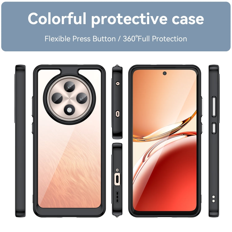 For OPPO Reno12 F 4G Colorful Series Acrylic Hybrid TPU Phone Case