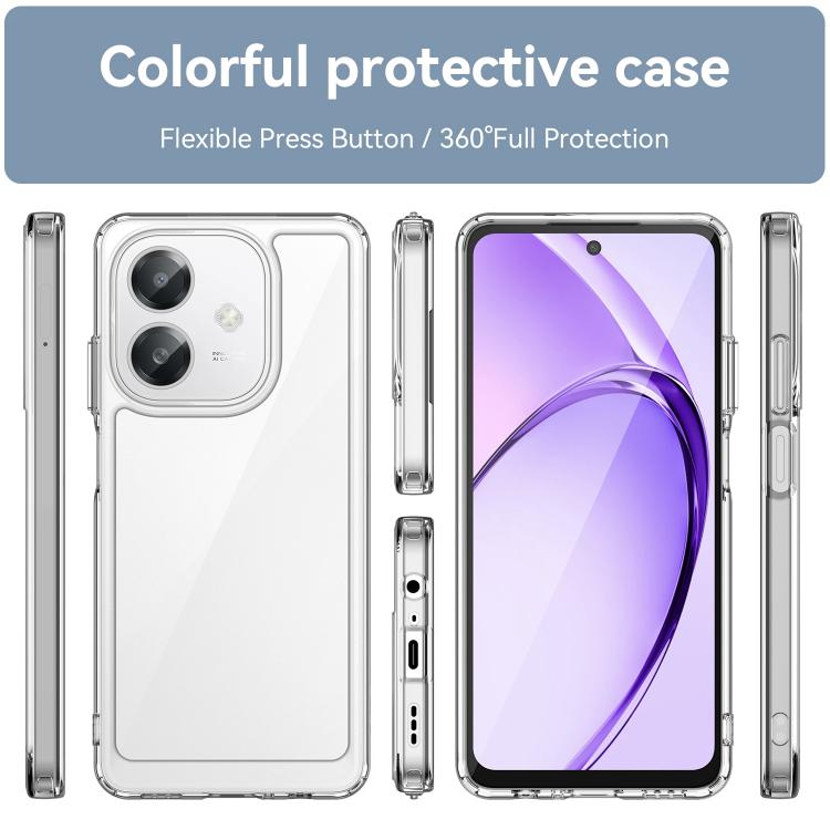 For OPPO A3X 4G Colorful Series Acrylic Hybrid TPU Phone Case