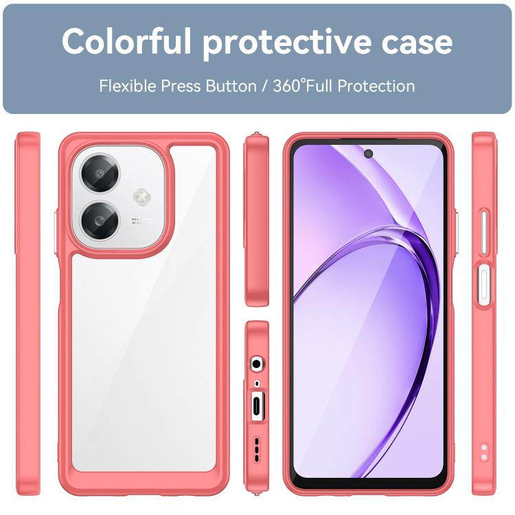 For OPPO A3X 5G India Colorful Series Acrylic Hybrid TPU Phone Case