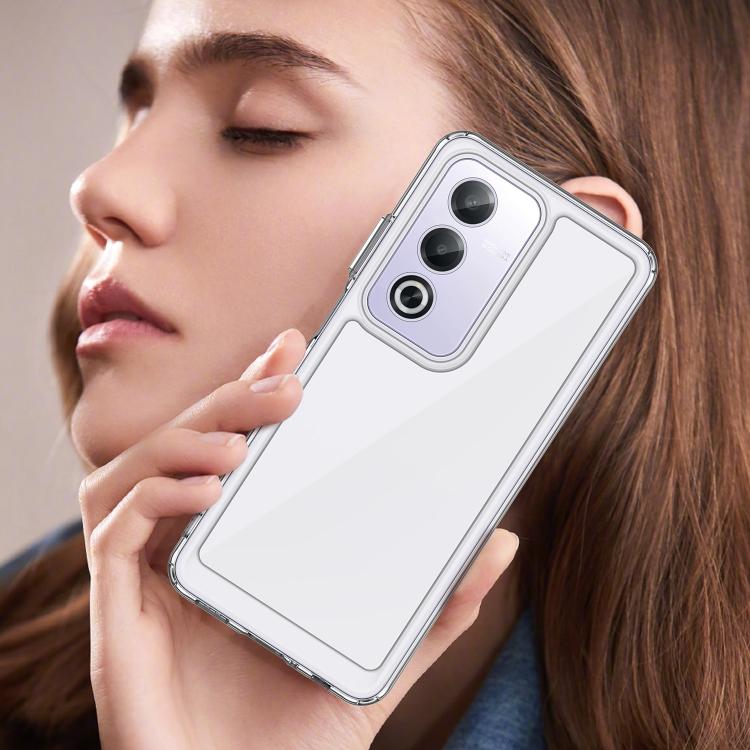 For OPPO A80 Colorful Series Acrylic Hybrid TPU Phone Case