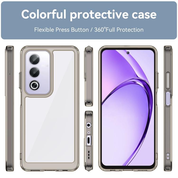 For OPPO A80 Colorful Series Acrylic Hybrid TPU Phone Case