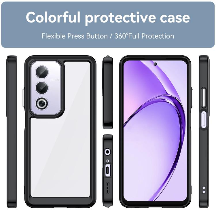 For OPPO A80 Colorful Series Acrylic Hybrid TPU Phone Case