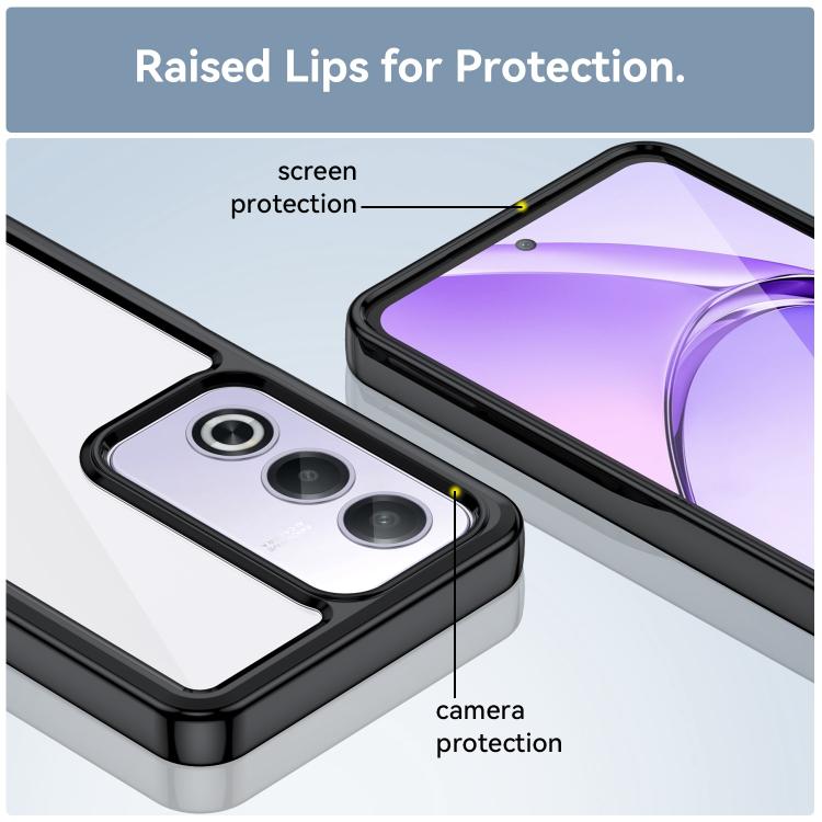 For OPPO A80 Colorful Series Acrylic Hybrid TPU Phone Case