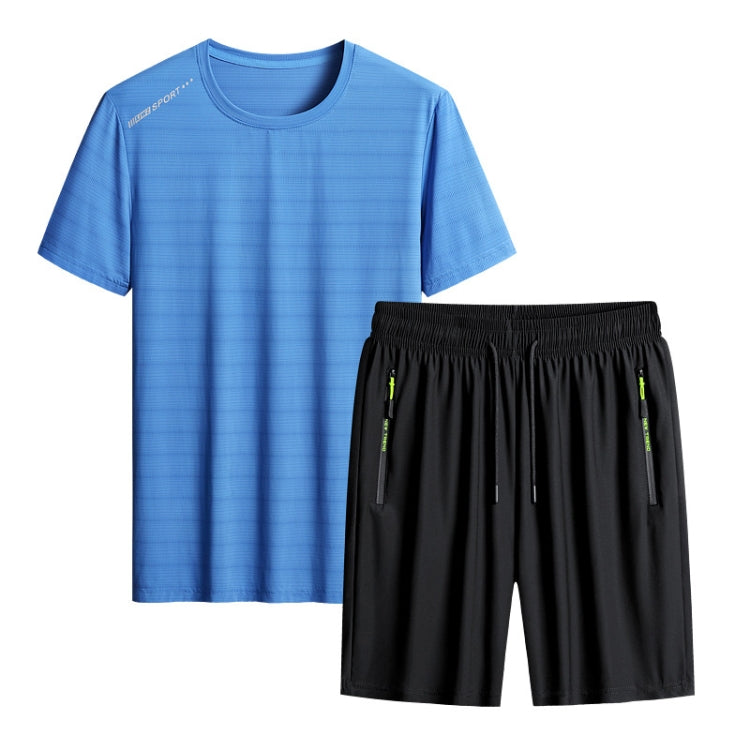 Summer Men T-shirt Short Pants Sports Suit Casual Fitness Two-piece Set, Size: