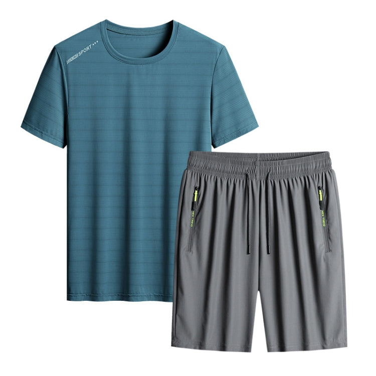 Summer Men T-shirt Short Pants Sports Suit Casual Fitness Two-piece Set, Size: