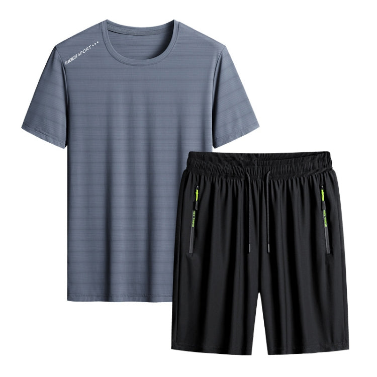 Summer Men T-shirt Short Pants Sports Suit Casual Fitness Two-piece Set, Size: