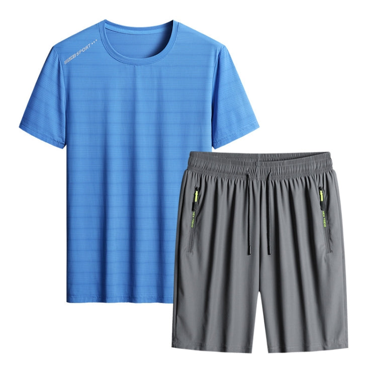 Summer Men T-shirt Short Pants Sports Suit Casual Fitness Two-piece Set, Size: